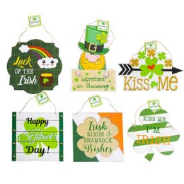 36 pieces Wall Plaque St Pat 6ast Mdf Upc/mdf Comply Label - St. Patricks
