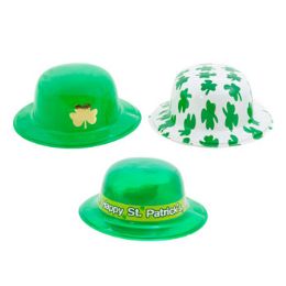 24 Wholesale Hat St Patrick 3ast Plastic Derby Style/upc Label