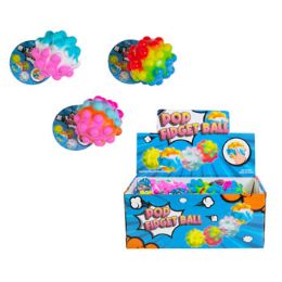 24 pieces Fidget Popper Ball 2.6in Asst MultI-Colors/24pc Pdq ht - Balls