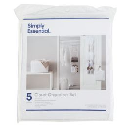 6 pieces Closet Organizer 5pc Set White Polyester Peggable See N2 Ref: 6145-12689-Wht - Storage & Organization