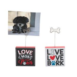 24 pieces Valentine Pet Tabletop Photoholder Stand 2ast Mdf/labelbox Size 3.15 X 0.7 X 3.15in - Valentine Decorations