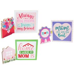 18 pieces Table Decor Mothers Day Mdf Hinged 3ast 13 X 0.4 X 7.9in Upc/mdf Comply Label - Party Center Pieces