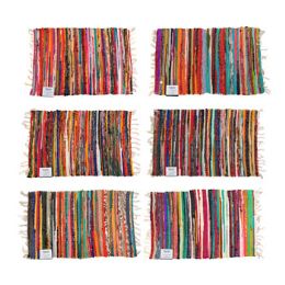 24 pieces Multi Color Chindi Rug 24 X 3 - 6 Assorted Colors - Home Accessories
