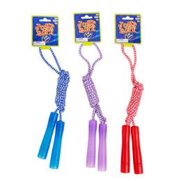 24 Bulk Jump Rope 7ft 3ast Colors Age 6+ Plastic Handle
