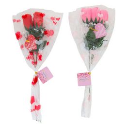 24 pieces Roses Artificial 3pc 2ast Clrs - Artificial Flowers