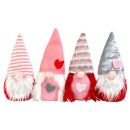 24 pieces Gnome Valentine Table Decor10x4x3in 4ast 2boy/2girl Ht Weighted Bottoms - Valentine Decorations