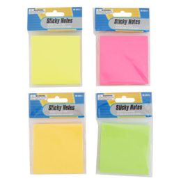48 pieces Sticky Notes 150 Sht 3x3in 4ast Color Stat Pb/insert Hdr Neons Pink/orange/green/yellow - Sticky Note & Notepads