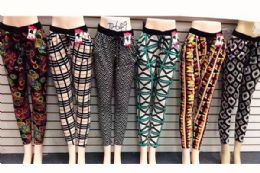 12 Pieces Women Printed Long Assorted Pants - Womens Pants