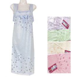 24 Wholesale Women's Nightgown Sleeveless Sleepwear Wide Strap Sleep Shirt