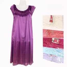 24 Pieces Women's Lace Silky Lightweight Nightgown - Women's Pajamas and Sleepwear