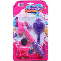 72 Pieces 5pc Fashionista Beauty Set On Blister Card, 4 Assrt Clrs - Girls Toys