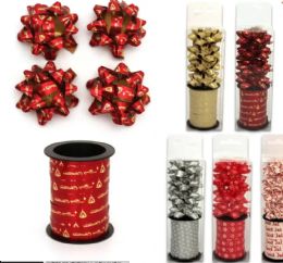 96 of 7.5 Inch 4 Piece Flower And 10m Christmas Ribbon
