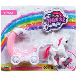 48 Pieces 7.5" Mini Carriage Play Set On Blister Card, 2 Assorted - Dolls