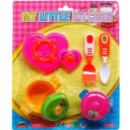 72 Pieces 8pc Little Kitchen Set On Blister Card - Girls Toys