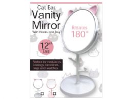 12 Wholesale Cute Cat Ear Vanity Mirror With Hooks And Tray