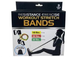 6 pieces Resistance Weight Workout Stretch Bands With Attachments - Fitness and Athletics