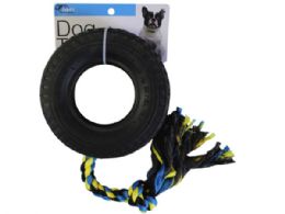 12 pieces Rubber Tire Chew Ring With Braided Rope Pet Toy - Pet Accessories