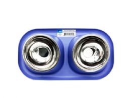6 pieces Easy Feed SpilL-Proof Slanted Double Dog Bowl - Pet Accessories
