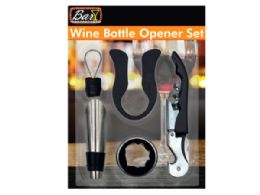 24 Wholesale Wine Bottle Opener Set With Foil Cutter