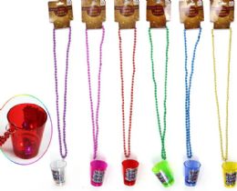 96 Wholesale New Year Light Up Whistle Necklace