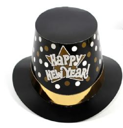 72 Pieces New Year Black Paper Hat - New Years