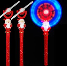 24 Pieces Christmas Santa Windmill With Light And Music - Christmas Decorations