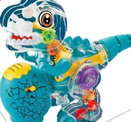 12 Pieces Electric Gear Dinosaur - Light Up Toys