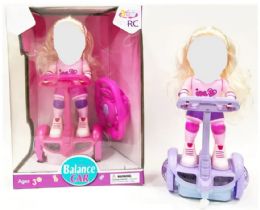 12 Pieces Remote Girl Balance Car With Light And Music - Dolls
