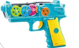 24 Pieces 8 Inch Electric Gear Gun - Light Up Toys