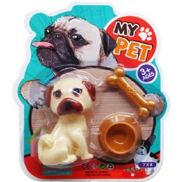 72 Wholesale 3.5" My Pet W/ Accessories On Blister Card, 3 Assorted