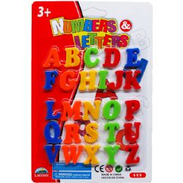 144 Pieces 26pc Magnetic Letters & Numbers On Blister Card, 2 Assrt - Refrigerator Magnets