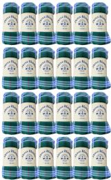 24 Bulk Yacht & Smith Soft Fleece Blankets 50 X 60 Green Plaid