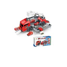 8 Pieces Deformed Fire Truck With 4 Piece Cars - Cars, Planes, Trains & Bikes