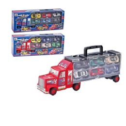 6 Pieces Die Cast Container With 6 Piece Cars - Cars, Planes, Trains & Bikes