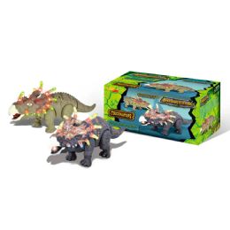 12 Pieces Electric Triceratops With Lighting And Music - Light Up Toys