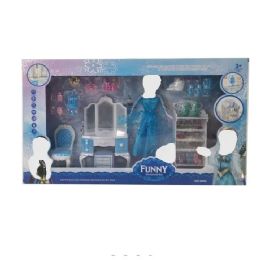 6 Pieces Blue Princess With Furniture - Girls Toys
