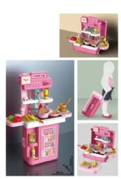 8 Pieces 4 In 1 Tableware Dressing Trolley Case - Girls Toys
