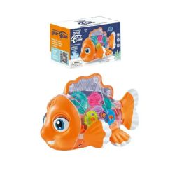 12 Pieces Electric Transparent Gear Fish - Light Up Toys