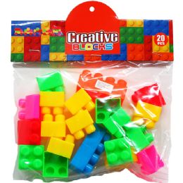 48 Pieces 20pc Jumbo Blocks In Poly Bag W/ Header - Toy Sets