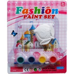 72 Pieces 3pc Paint Play Set On Blister Card, Assrt Styles - Educational Toys
