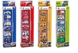 12 Sets 6 Piece Die Cast Car Set - Cars, Planes, Trains & Bikes