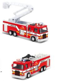 12 Pieces Die Cast Fire Truck With Light And Sound - Cars, Planes, Trains & Bikes