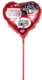 50 Pieces 18 Inch Valantine's Day Balloon With Stick - Valentine Decorations