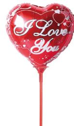 50 Pieces 18 Inch Valantine's Day Balloon With Stick - Valentine Decorations