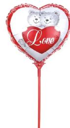 50 Pieces 18 Inch Valantine's Day Balloon With Stick - Valentine Decorations