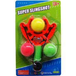 36 Pieces 7" Slingshot W/ 3 Foam Balls On Blister Card, 2 Assorted - Toy Sets