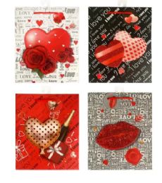 144 Pieces 10.24x3.94x12.6 Inch Valentine Gift Bag - Valentine Gift Bag's