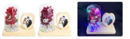 12 Pieces 8 Inch Led Rose Flower With Picture Frame - Valentine Decorations