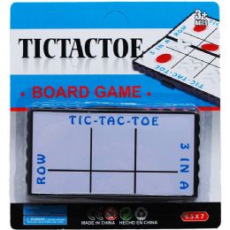 96 Pieces 5.25" Tic Tac Toe Board Game On Blister Card - Dominoes & Chess