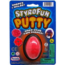 96 Pieces Styro Putty In 2.5" Egg On Blister Card - Slime & Squishees